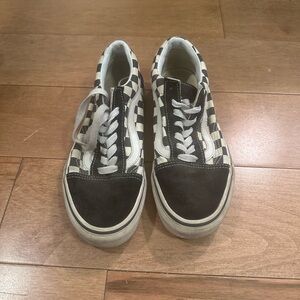 Checkered black and white vans